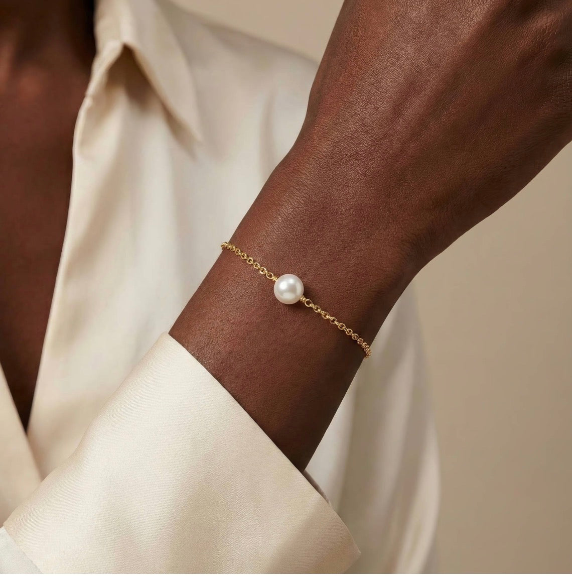 Pearl of great price bracelet | 18k triple gold plated| stainless steel center | Freshwater pearl