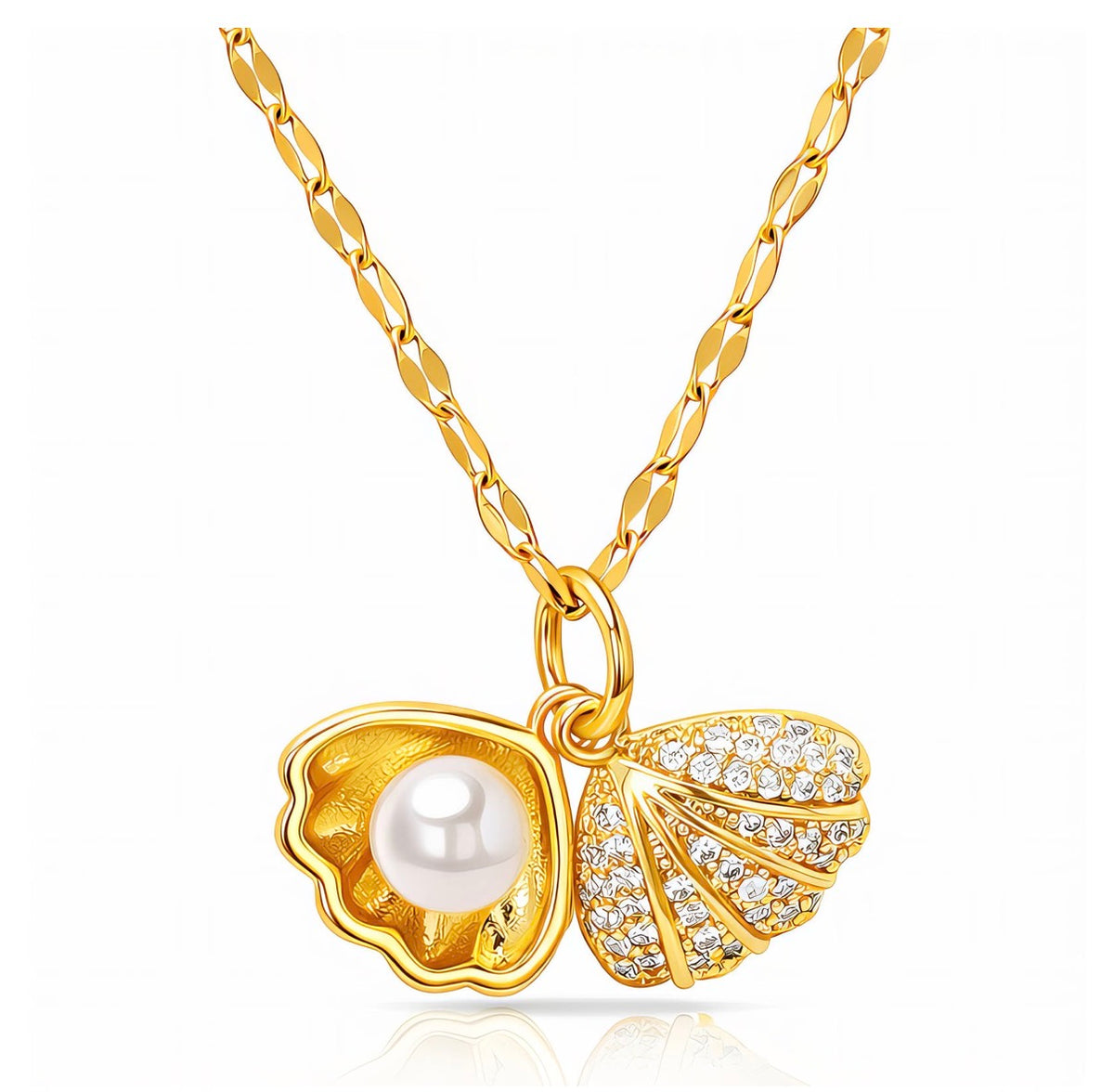 Pearl of Great Price Necklace | 18k Triple Gold Plated | Stainless Steel Center| Freshwater Pearl