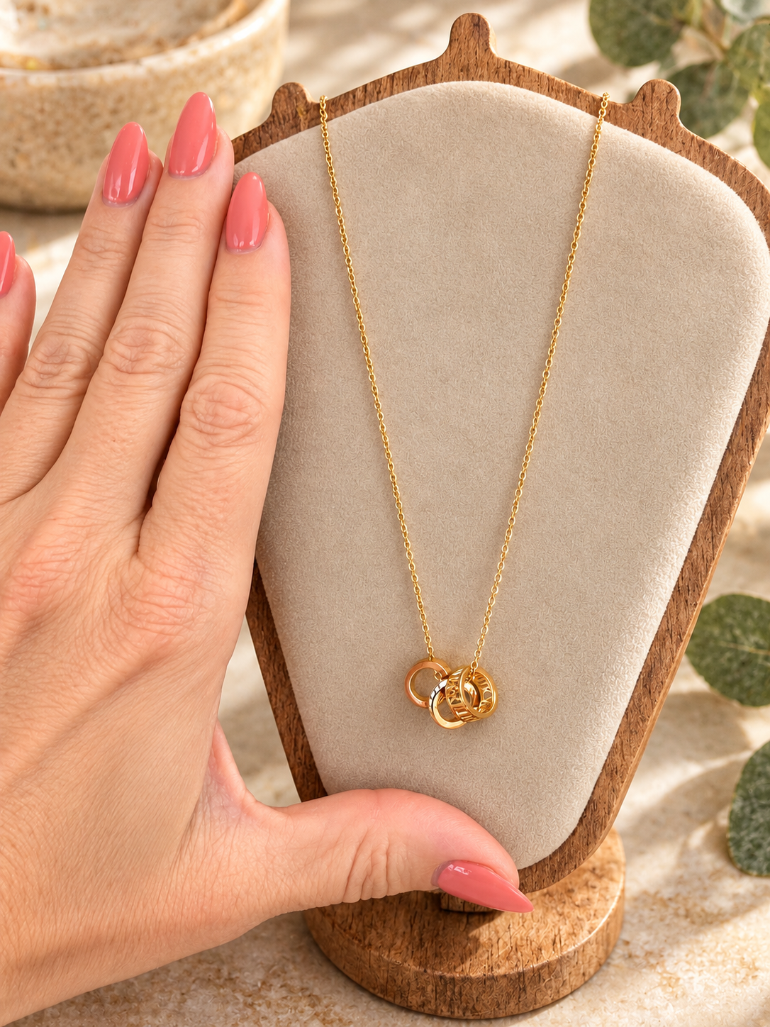 Eternal Promise Necklace | 18k Triple Gold Plated | Stainless Steel Center