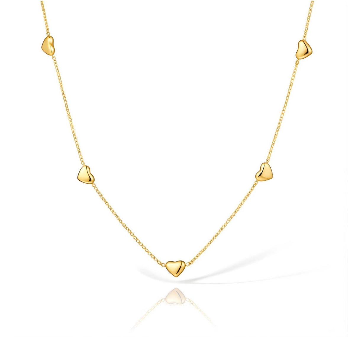 Graceful heart necklace | 18k Triple Gold Plated | Stainless Steel Center