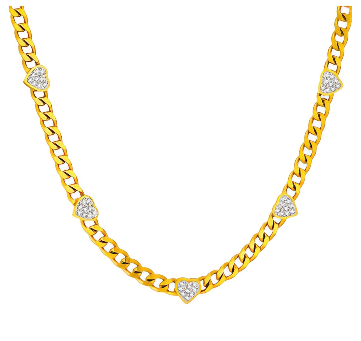 Unbreakable Heart Necklace | 18k Triple Gold Plated | Stainless Steel Center