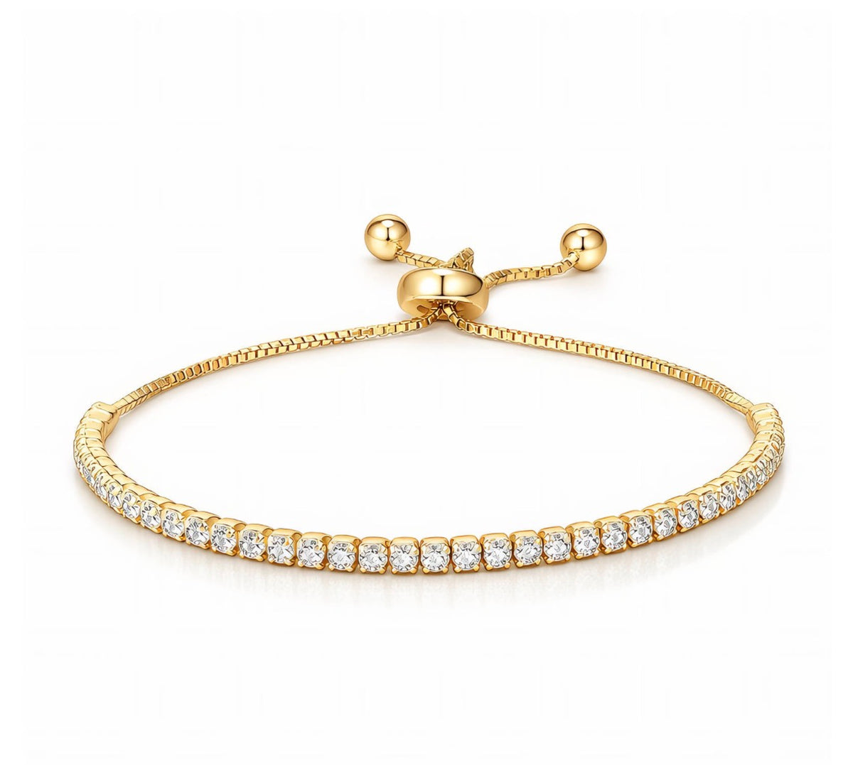 Tennis Bracelet | 18k Gold | Triple plated | Brass center| Hypoallergenic