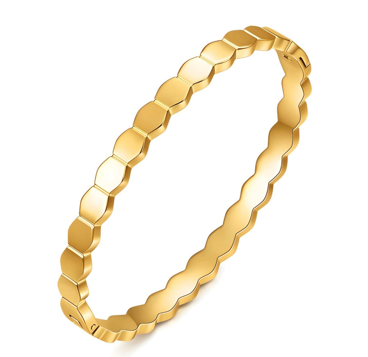Honeycomb Bracelet | 18k Triple Gold Plated | Stainless Steel Center