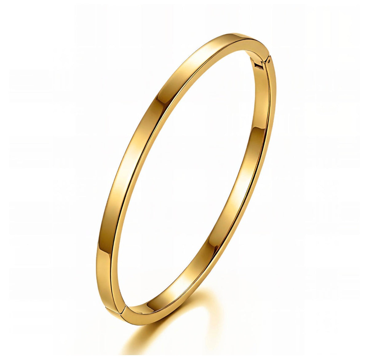 18k Triple Gold Plated Bangle | Stainless Steel Center