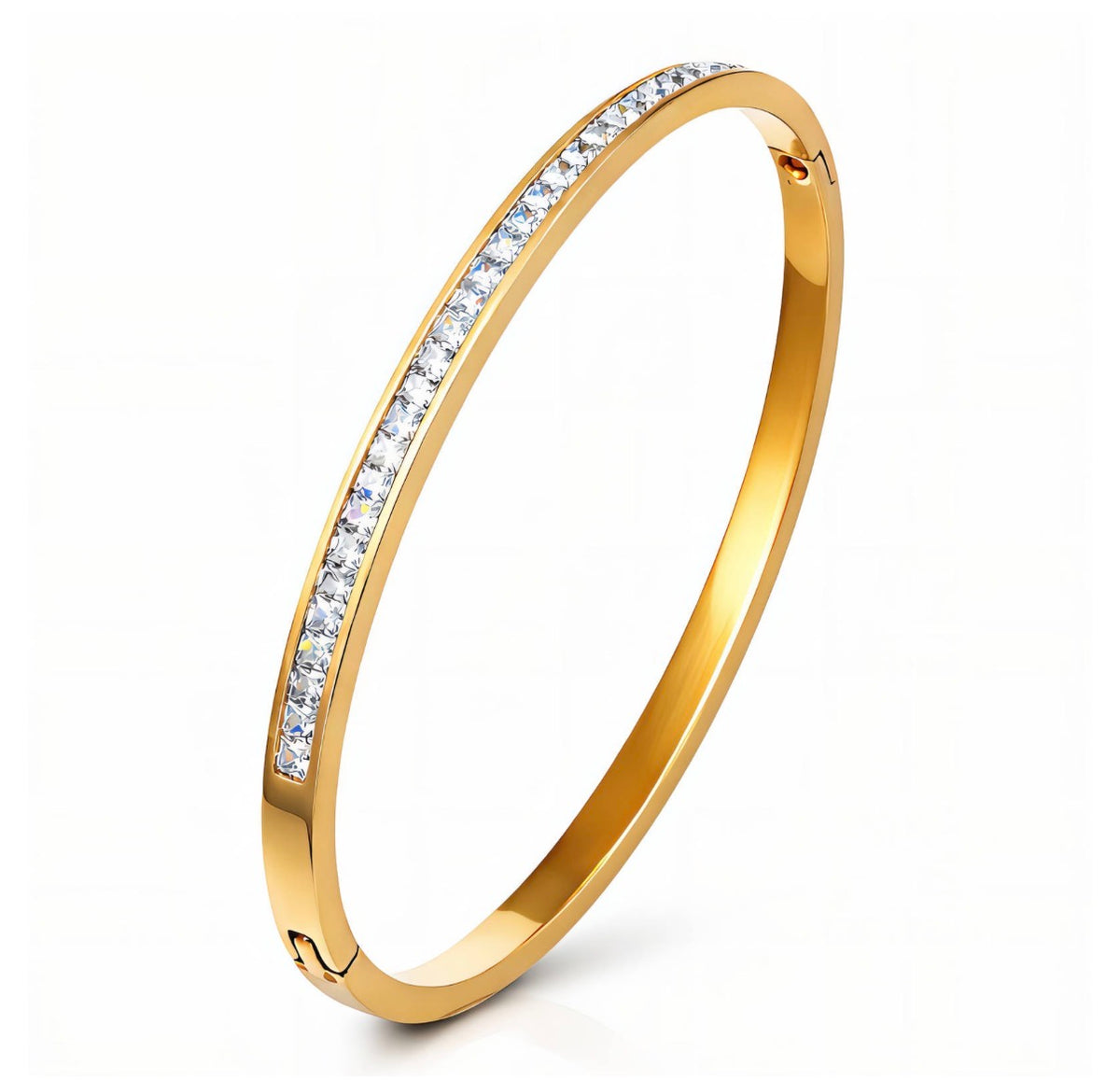 Golden Promise Bangle | 18k Triple Gold Plated | Stainless Steel Center
