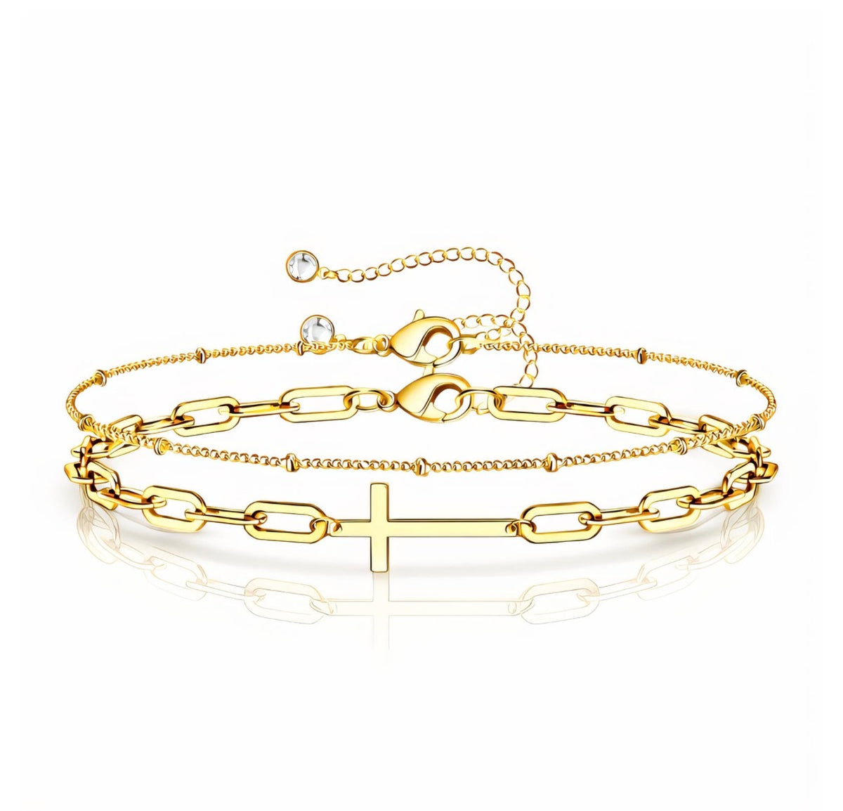 Cross bracelet | 18k Triple Gold Plated |