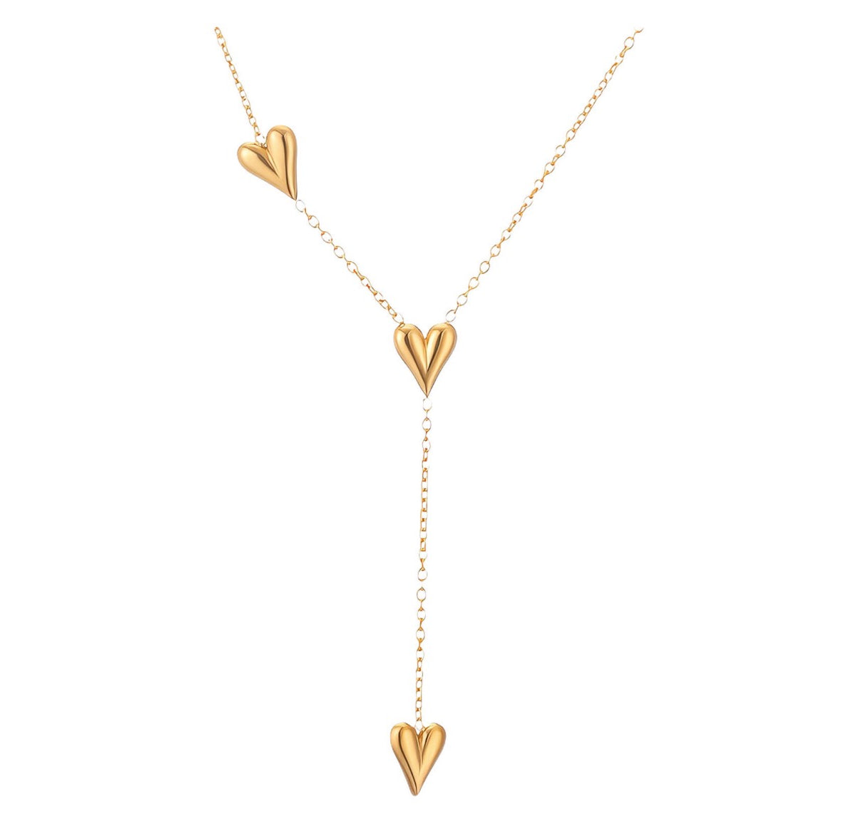 3 in 1 Heart Necklace | 18k Triple Gold Plated | Stainless Steel Center