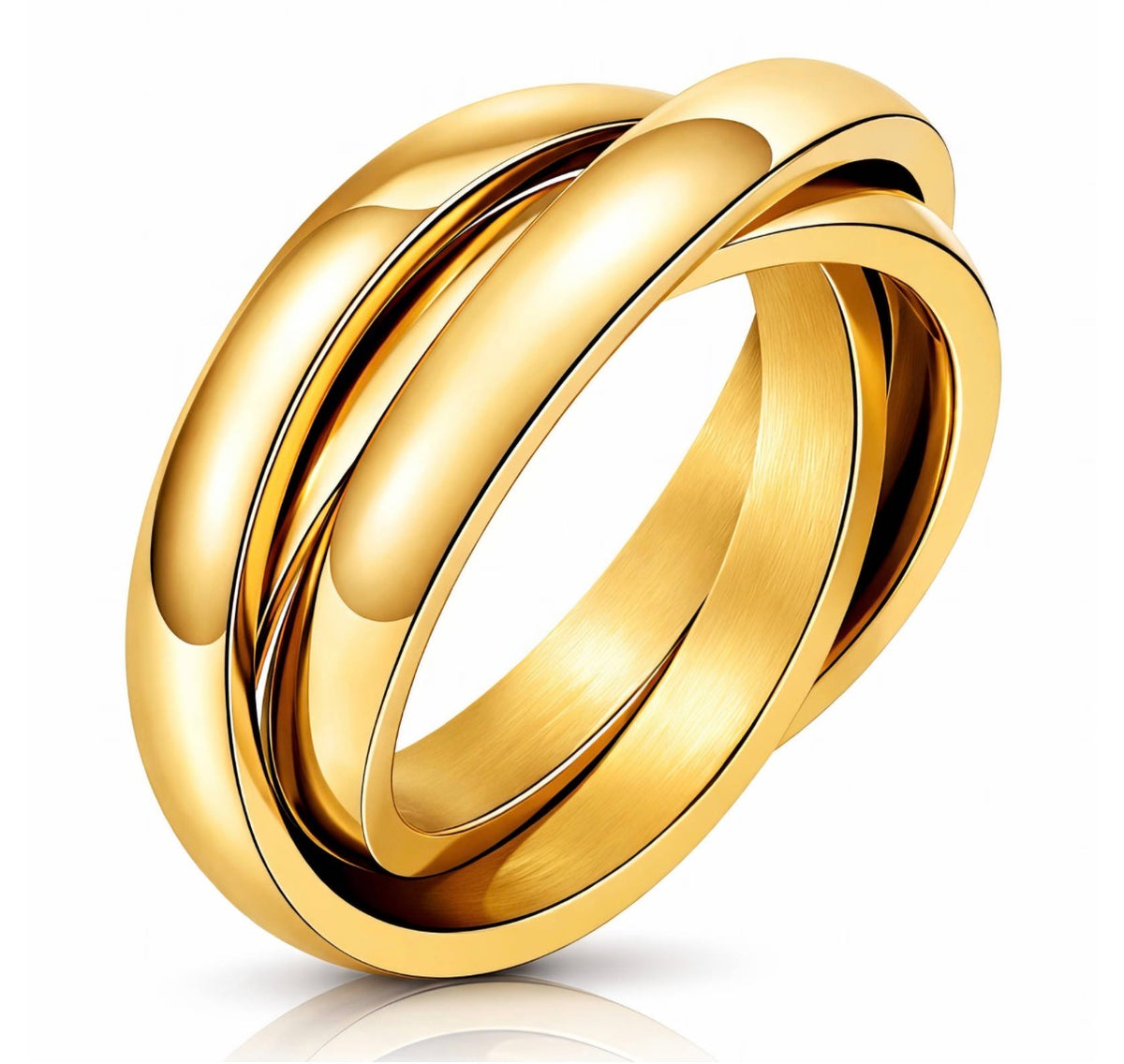 3 Fold Cord | Size 6 | 18k Triple Gold Plated | Stainless Steel Center