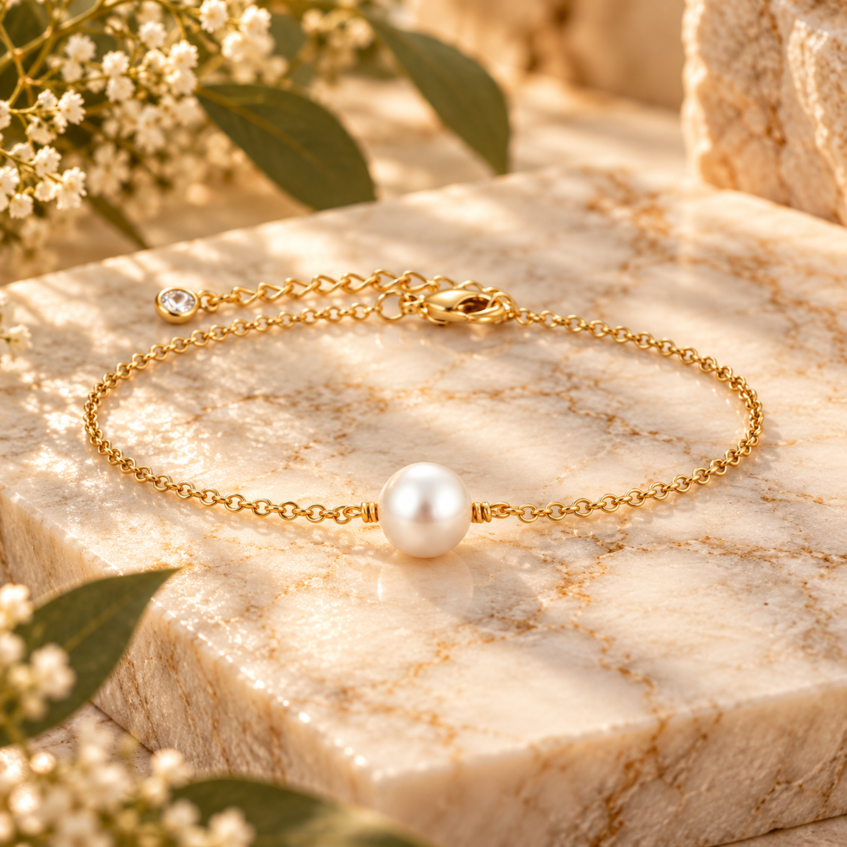 Pearl of great price bracelet | 18k triple gold plated| stainless steel center | Freshwater pearl