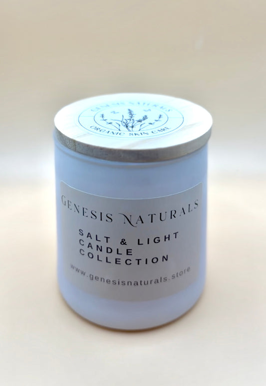 Genesis Naturals Organic Beeswax candles | Organic Cotton wicks. Vanilla Chai is 10oz | Evergreen Christmas is 7oz